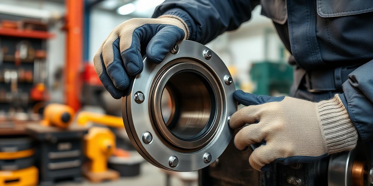 Engineer inspecting mechanical seal