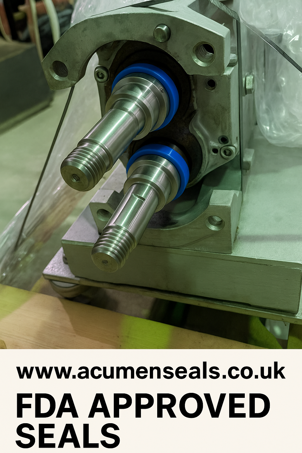 Close-up of PTFE mechanical seal face and spring unit for food-grade service